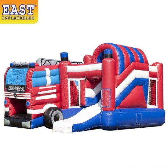 Fire Department Inflatable Bouncy Castle Slide