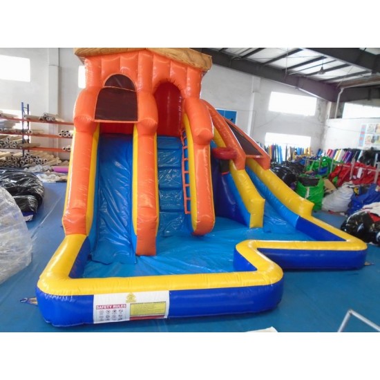 inflatable bounce house and water slide